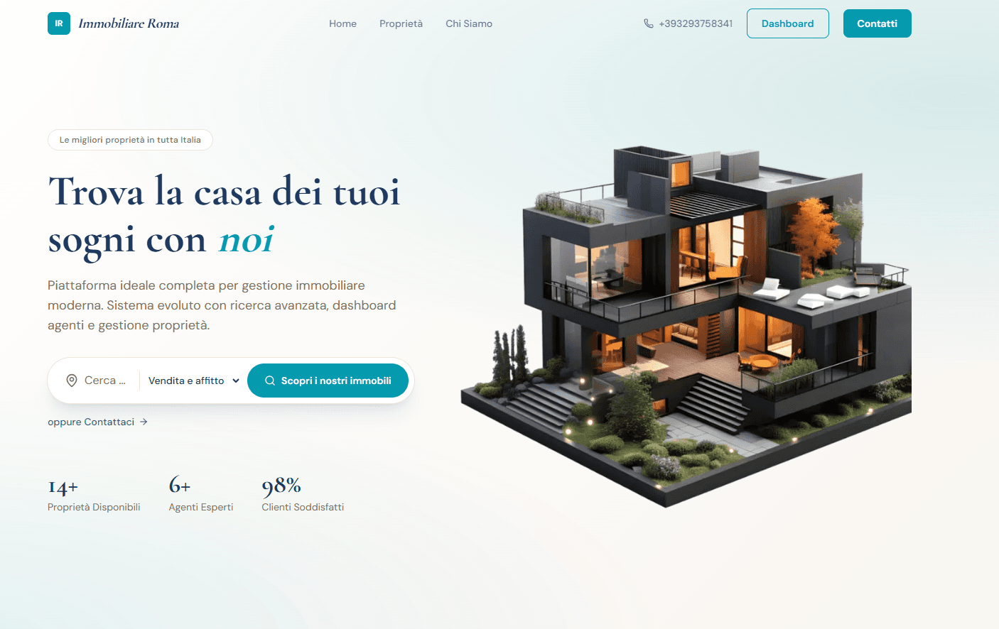 Homepage del modello Classico